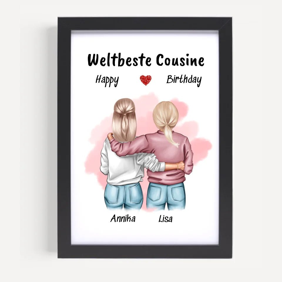Geschenk Cousine Bild personalisiert selber gestalten - Cantty