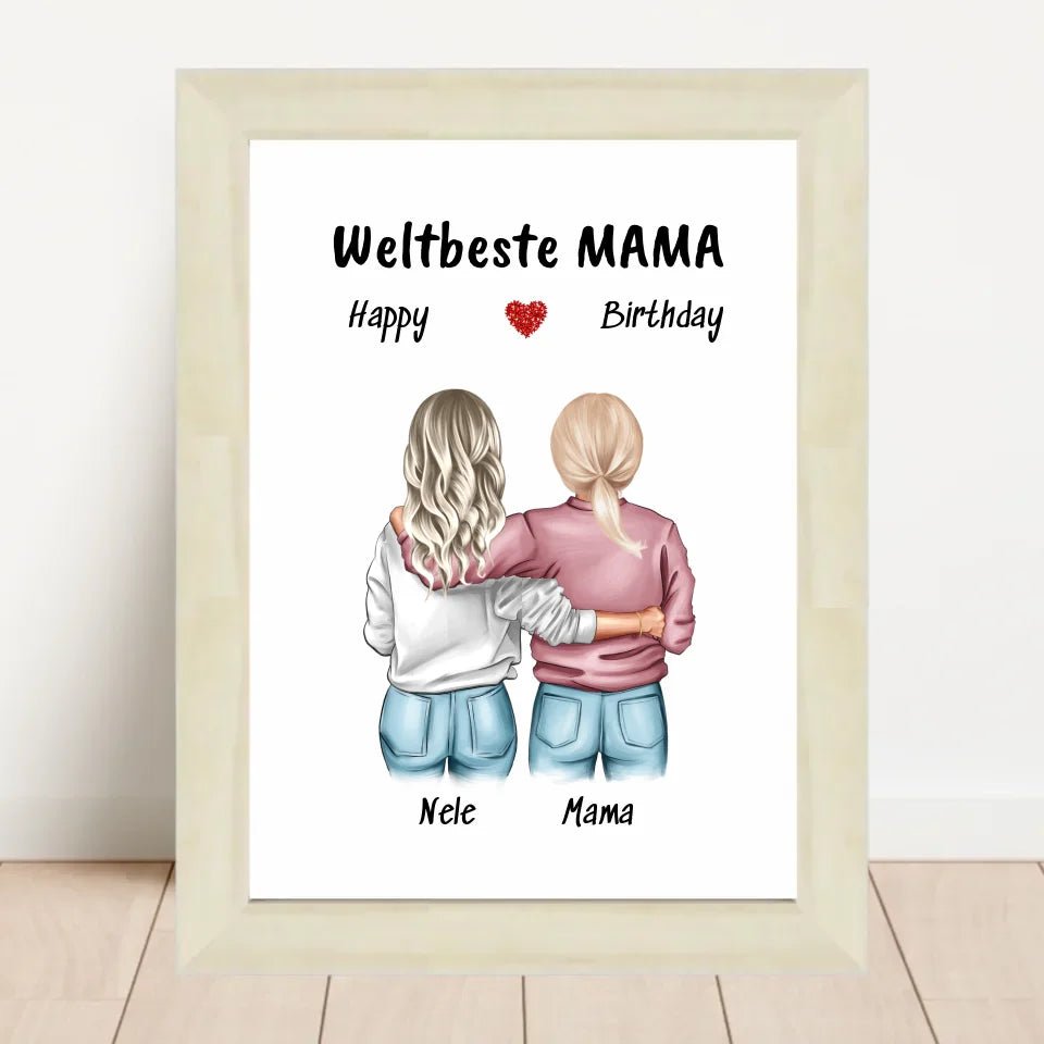 Mutter Tochter Poster Geschenk mit Namen und Spruch - Cantty