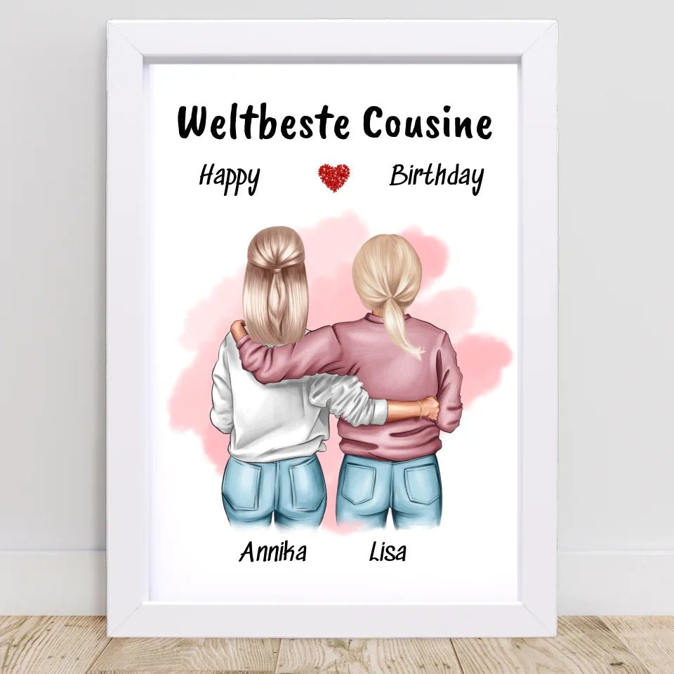 Geschenk Cousine Bild personalisiert selber gestalten - Cantty
