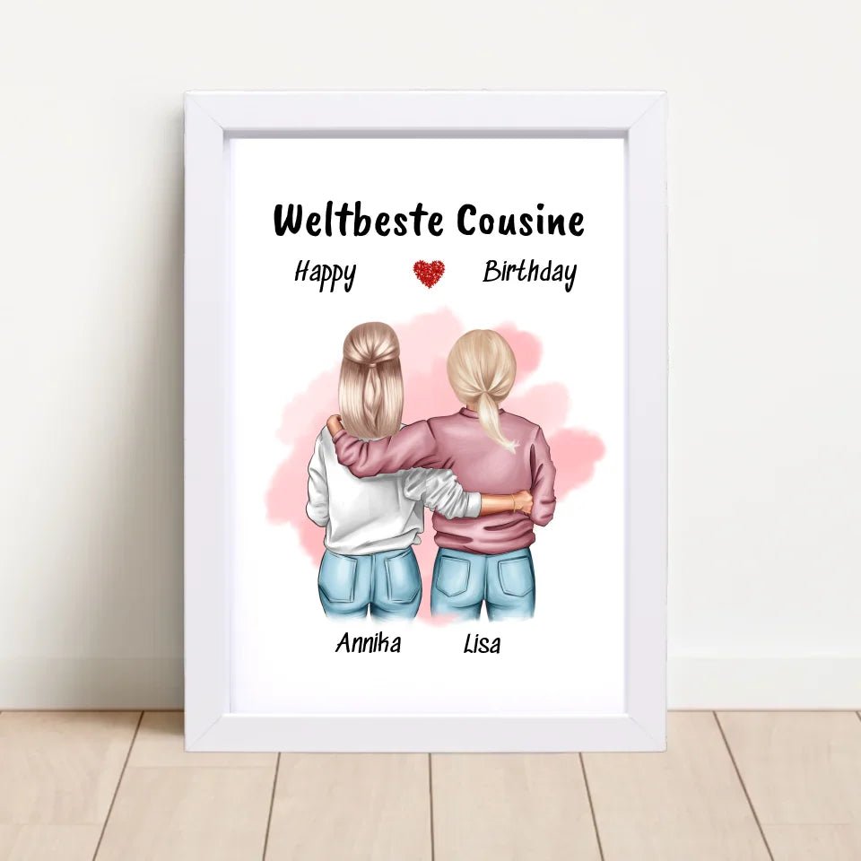 Geschenk Cousine Bild personalisiert selber gestalten - Cantty