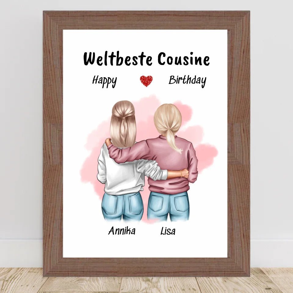 Geschenk Cousine Bild personalisiert selber gestalten - Cantty