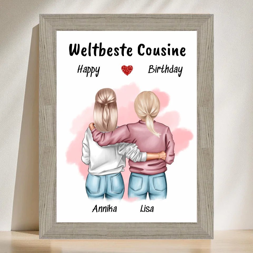Geschenk Cousine Bild personalisiert selber gestalten - Cantty