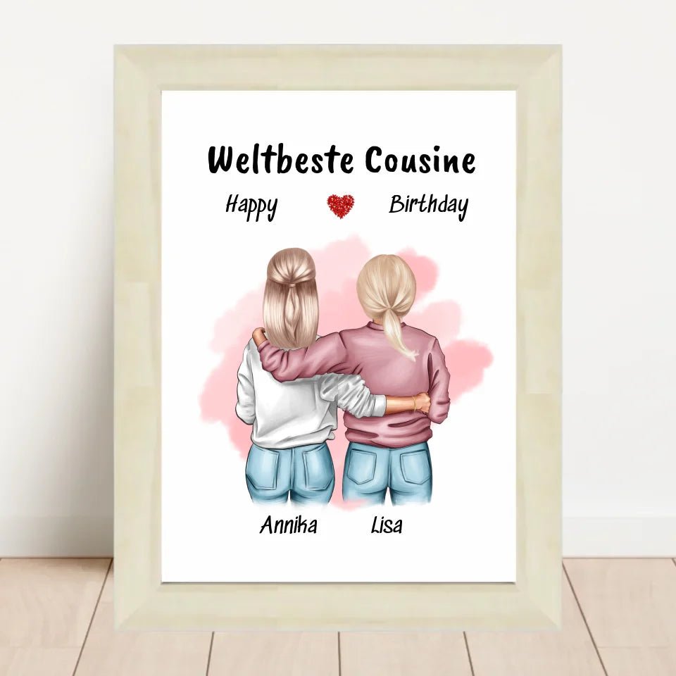 Geschenk Cousine Bild personalisiert selber gestalten - Cantty