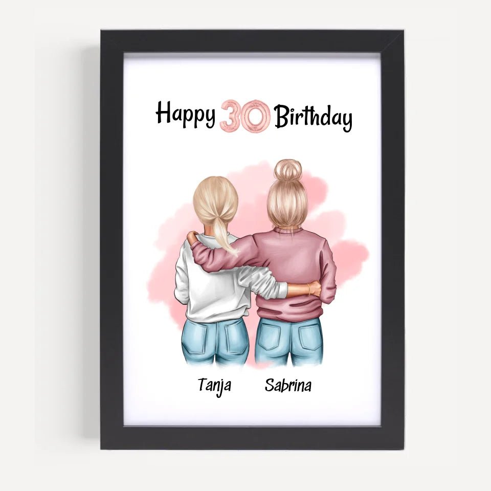 Beste Freundin 30 Geburtstag Bild Geschenk personalisiert - Cantty