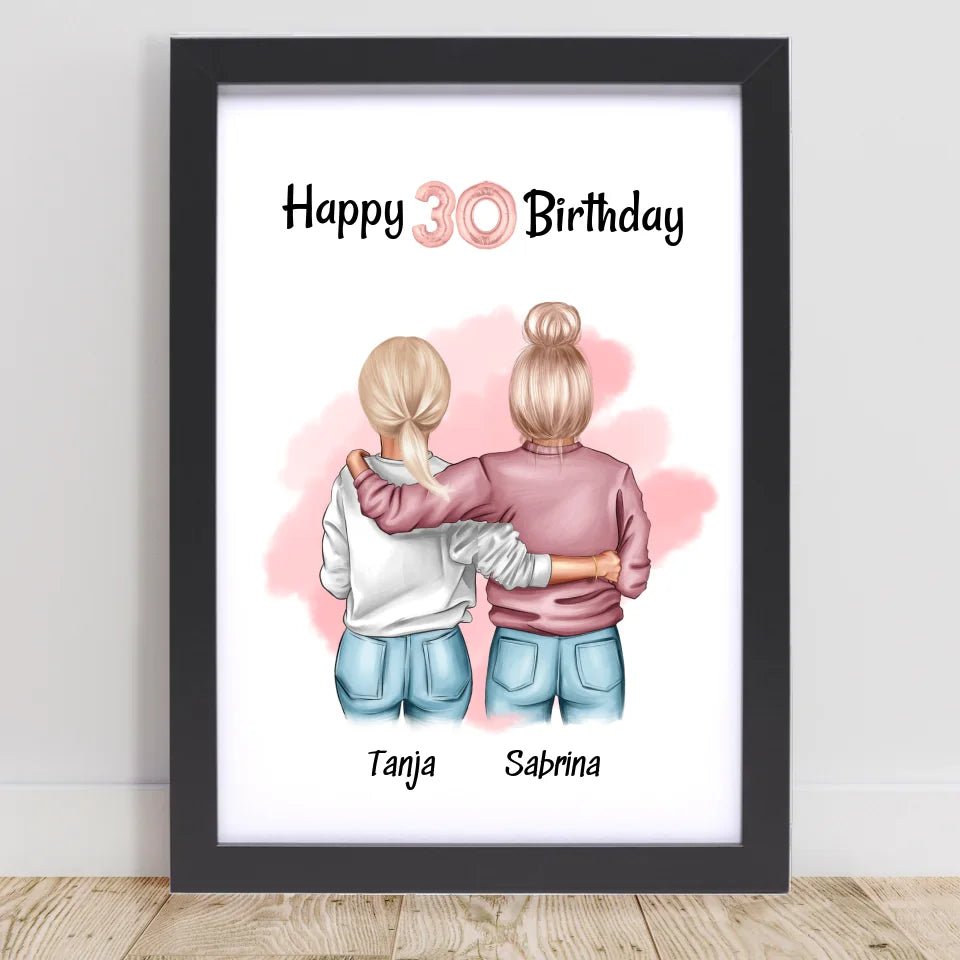 Beste Freundin 30 Geburtstag Bild Geschenk personalisiert - Cantty