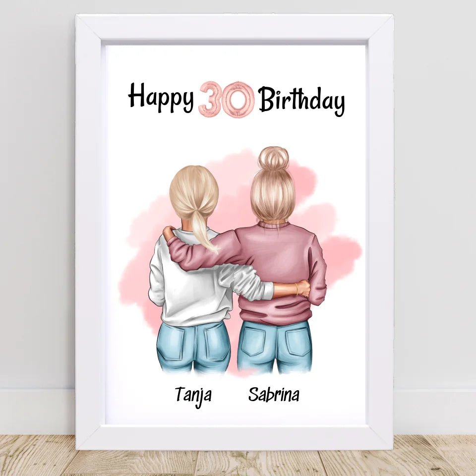 Beste Freundin 30 Geburtstag Bild Geschenk personalisiert - Cantty