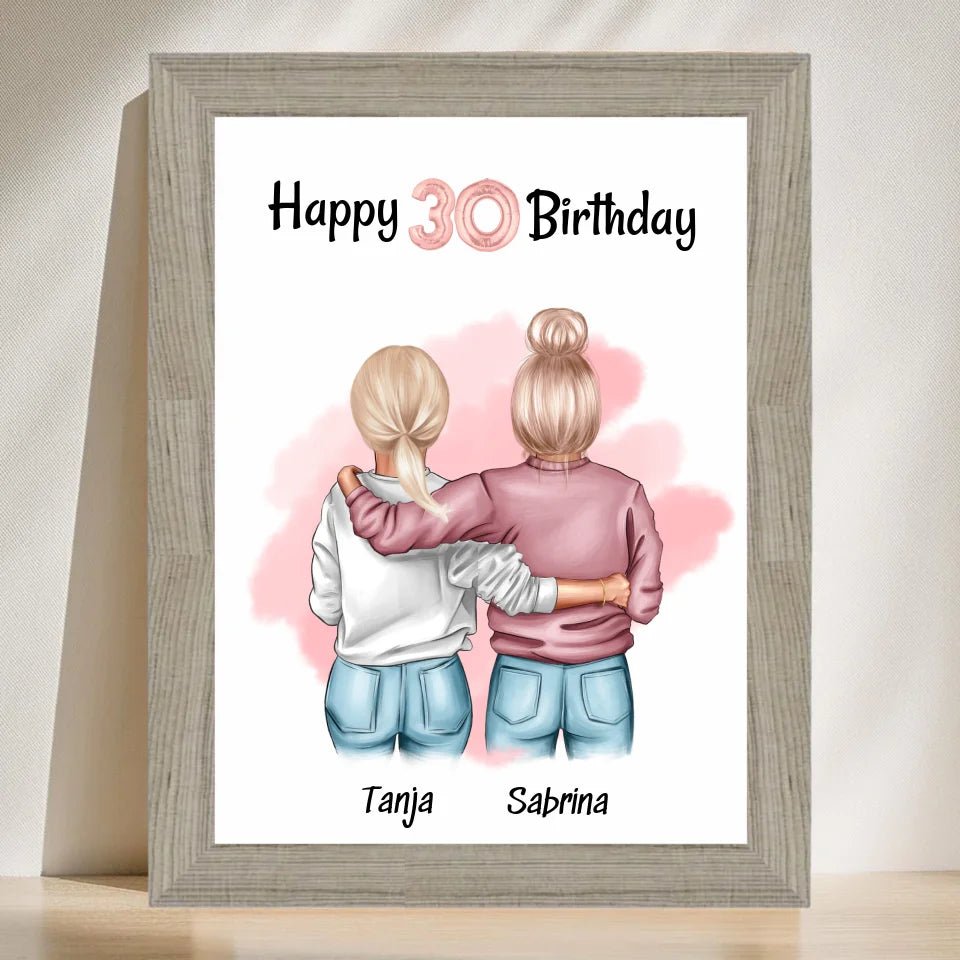 Beste Freundin 30 Geburtstag Bild Geschenk personalisiert - Cantty