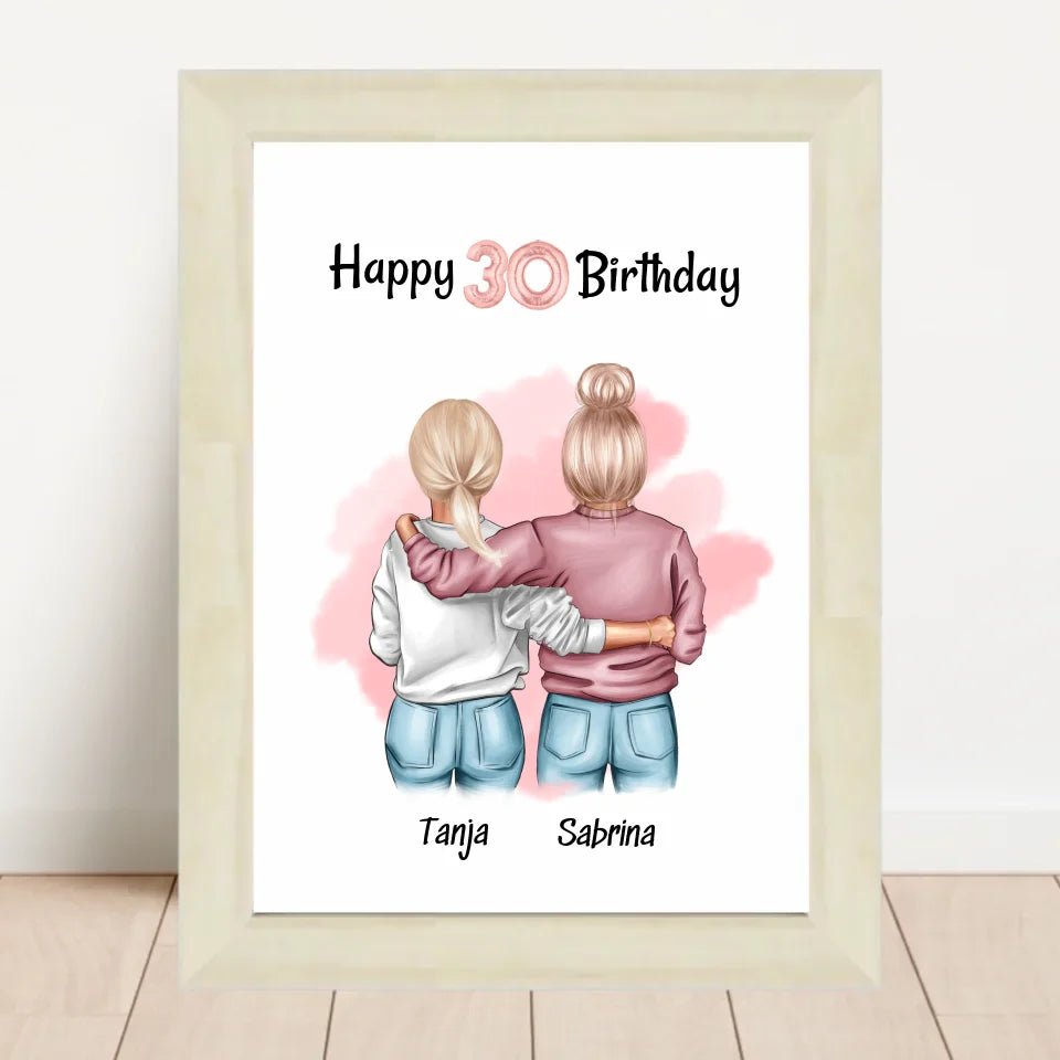 Beste Freundin 30 Geburtstag Bild Geschenk personalisiert - Cantty