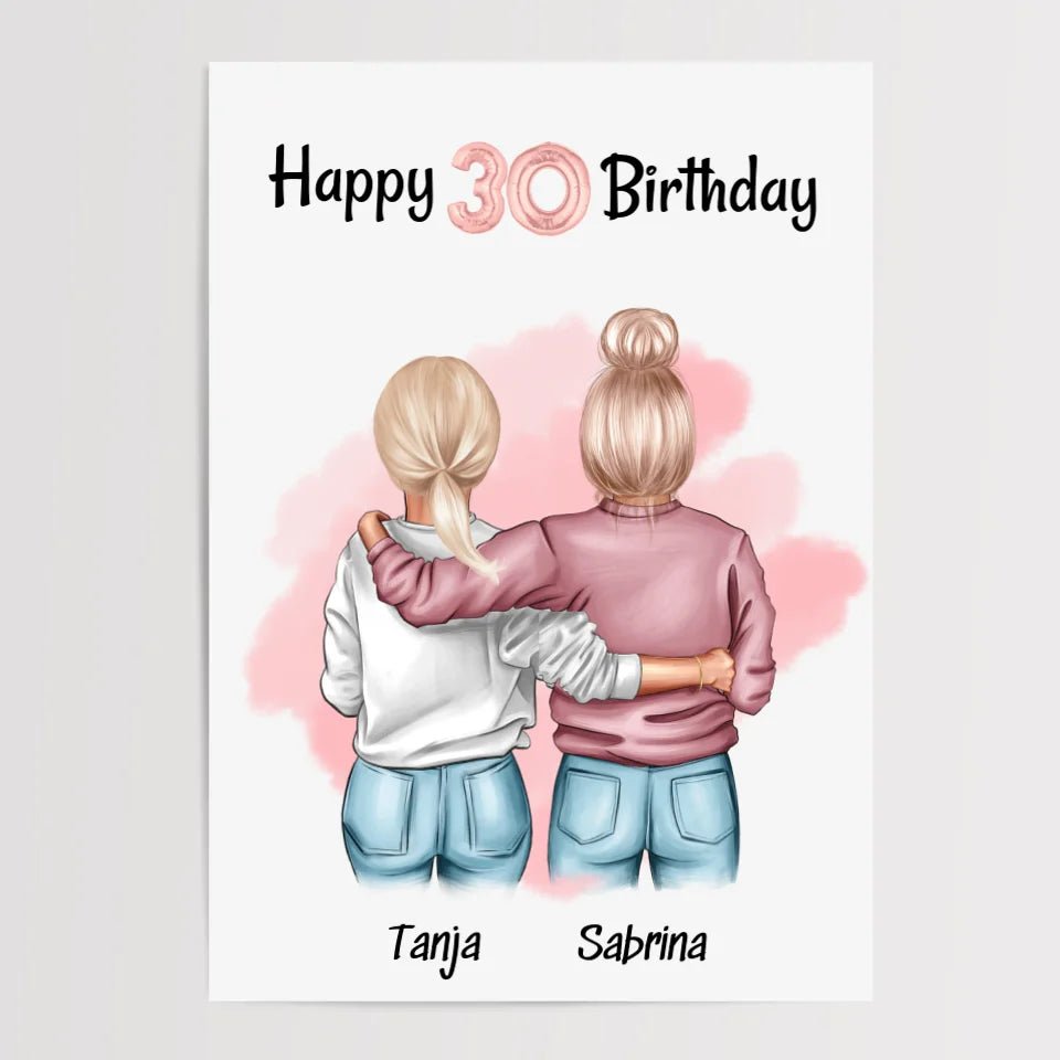 Beste Freundin 30 Geburtstag Bild Geschenk personalisiert - Cantty