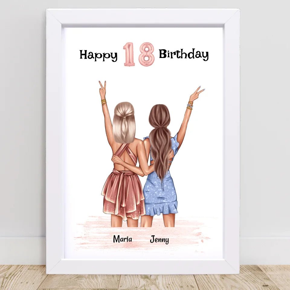 Personalisiertes Poster beste Freundin Geburtstag - Cantty