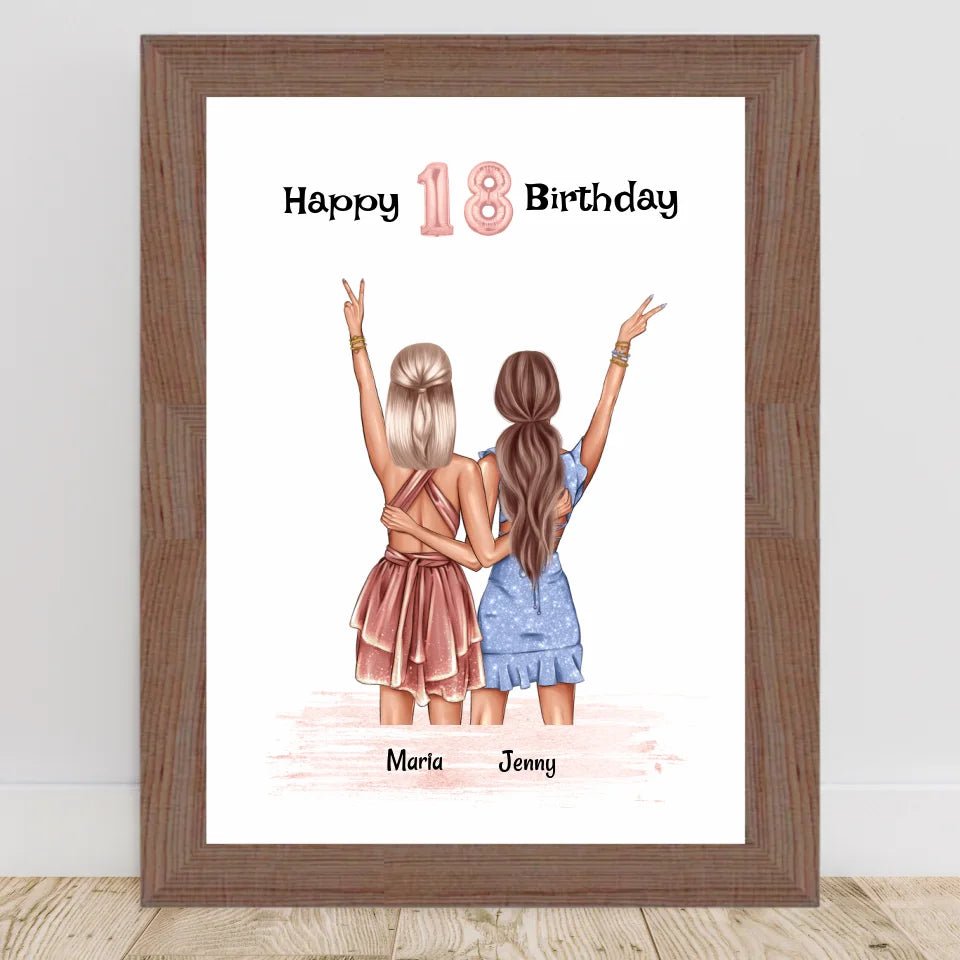 Personalisiertes Poster beste Freundin Geburtstag - Cantty