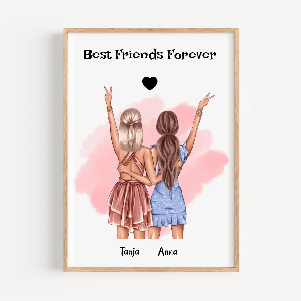 Geschenk 2 beste Freundin Bild personalisiert gestalten - Cantty