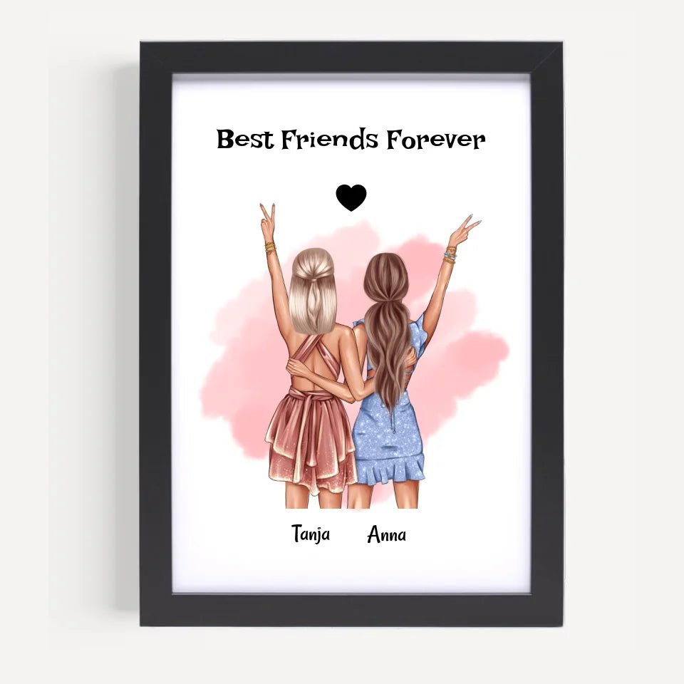 Geschenk 2 beste Freundin Bild personalisiert gestalten - Cantty