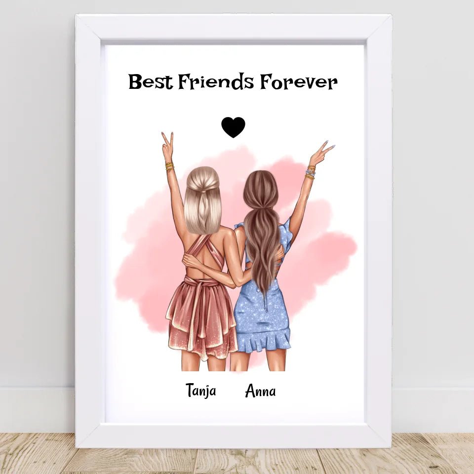 Geschenk 2 beste Freundin Bild personalisiert gestalten - Cantty
