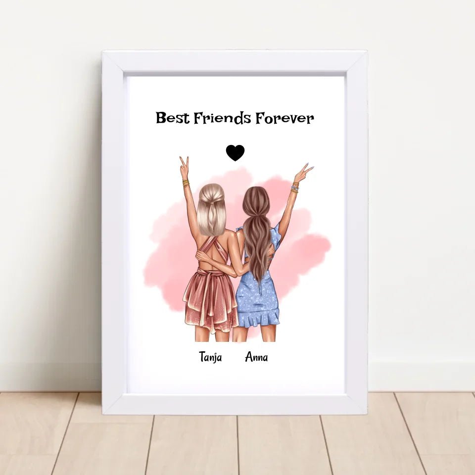 Geschenk 2 beste Freundin Bild personalisiert gestalten - Cantty