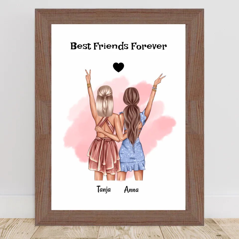 Geschenk 2 beste Freundin Bild personalisiert gestalten - Cantty