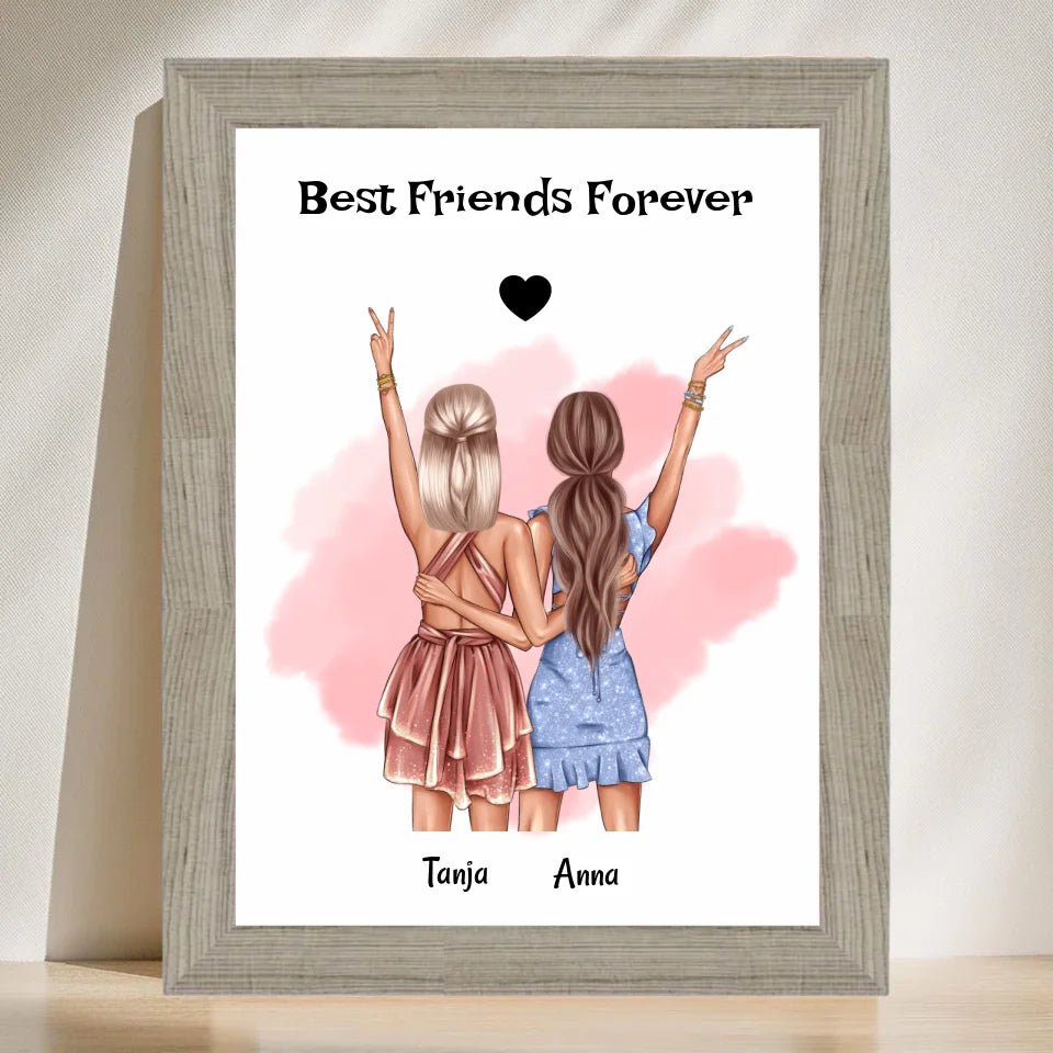 Geschenk 2 beste Freundin Bild personalisiert gestalten - Cantty