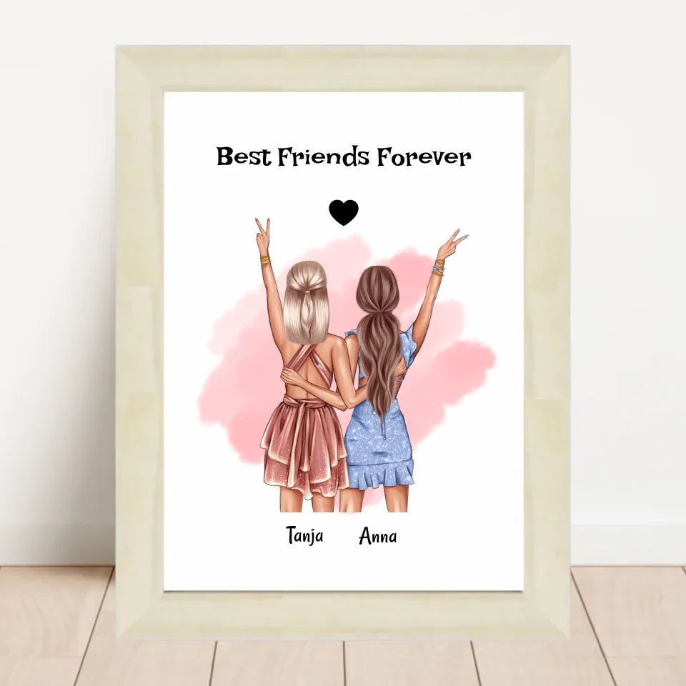 Geschenk 2 beste Freundin Bild personalisiert gestalten - Cantty