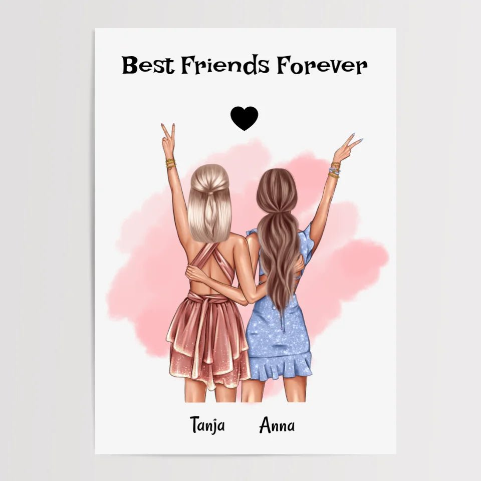 Geschenk 2 beste Freundin Bild personalisiert gestalten - Cantty