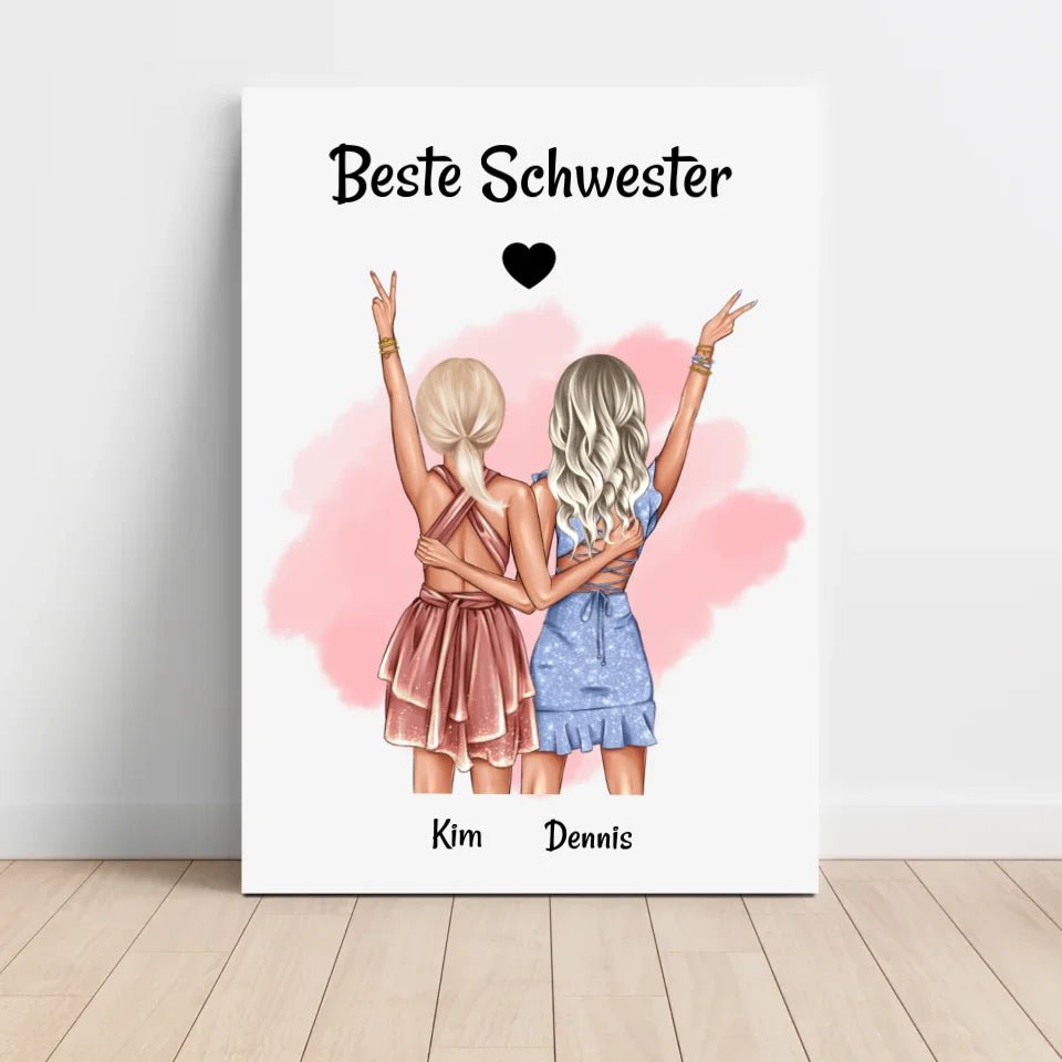Last Minute Geschenk Schwester Bild personalisiert - Cantty