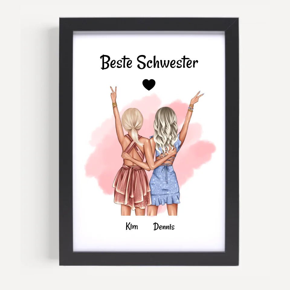 Last Minute Geschenk Schwester Bild personalisiert - Cantty
