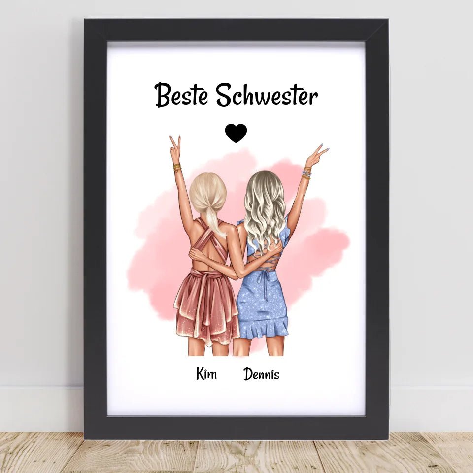 Last Minute Geschenk Schwester Bild personalisiert - Cantty