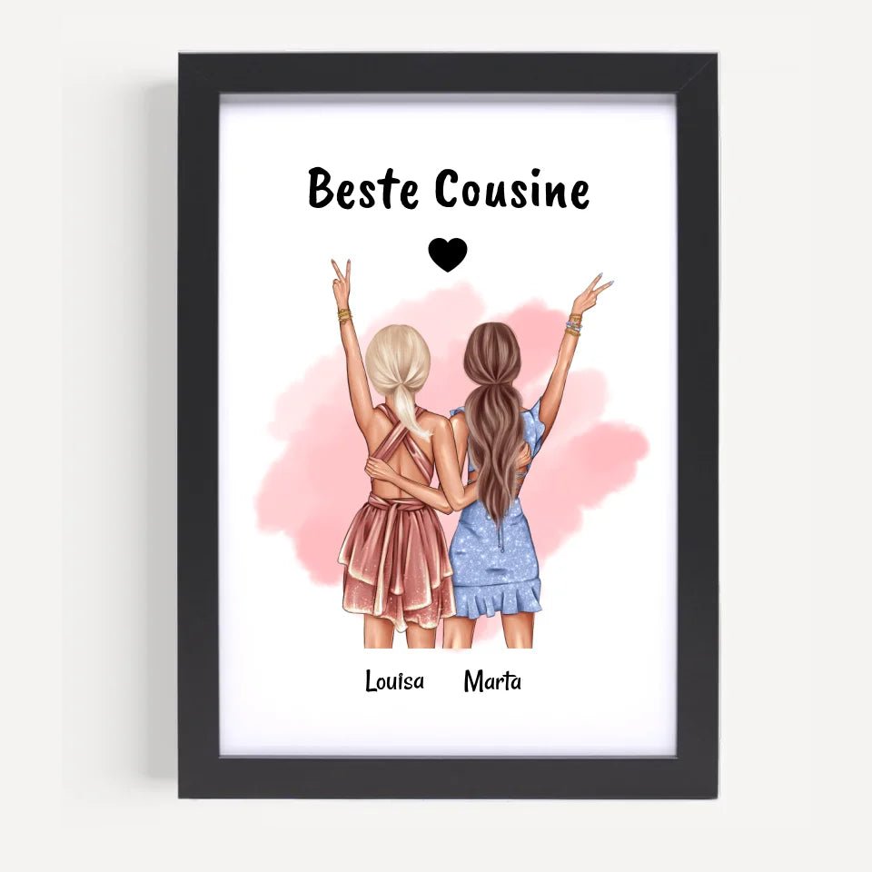 Last Minute Geschenk Cousine Bild personalisiert - Cantty