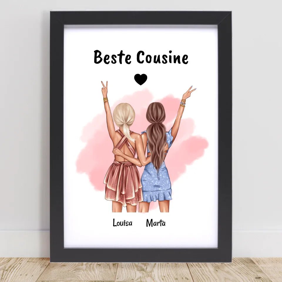 Last Minute Geschenk Cousine Bild personalisiert - Cantty