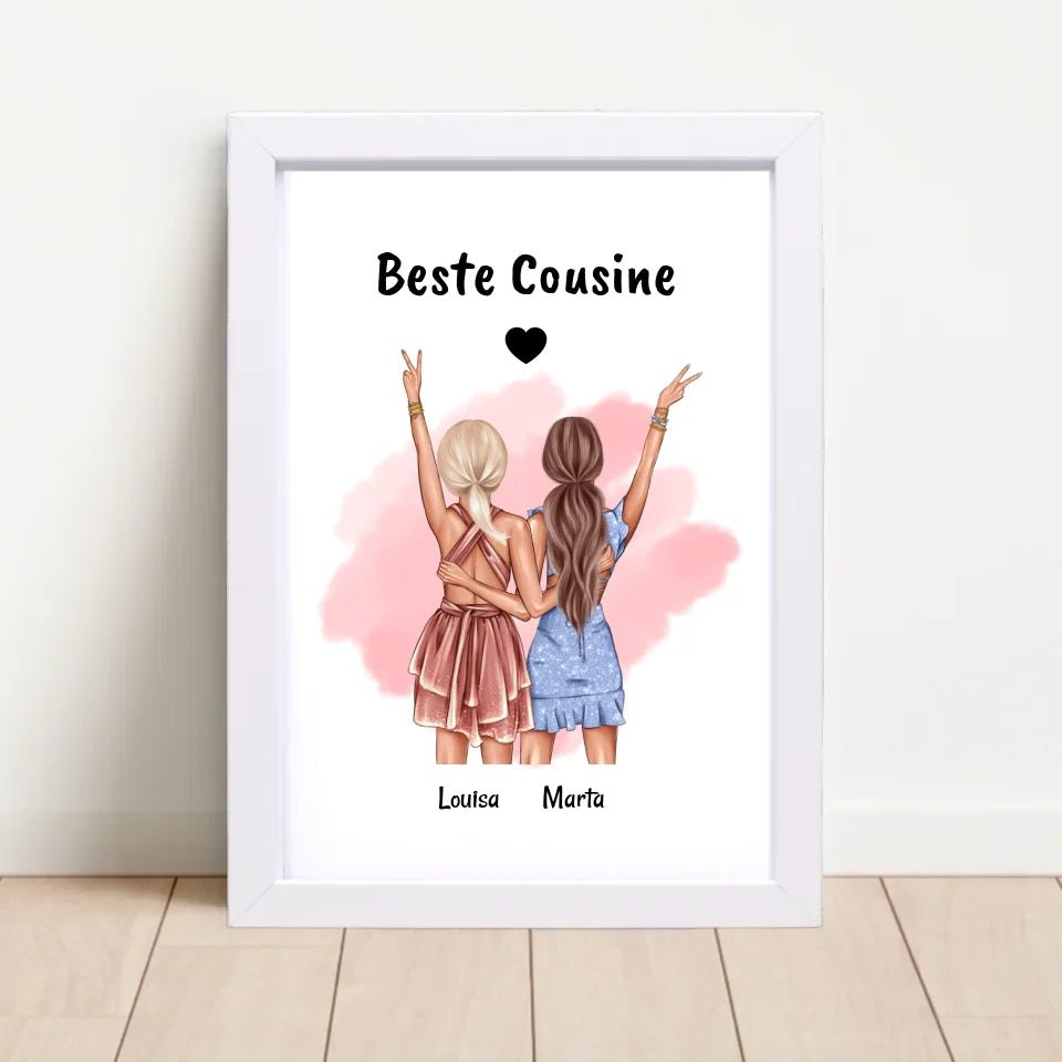 Last Minute Geschenk Cousine Bild personalisiert - Cantty