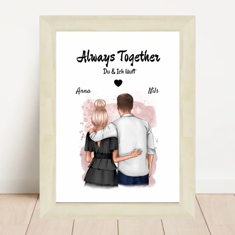 Jahrestag Geschenk Bild für Ihn & Sie, Paar Poster personalisiert - Cantty