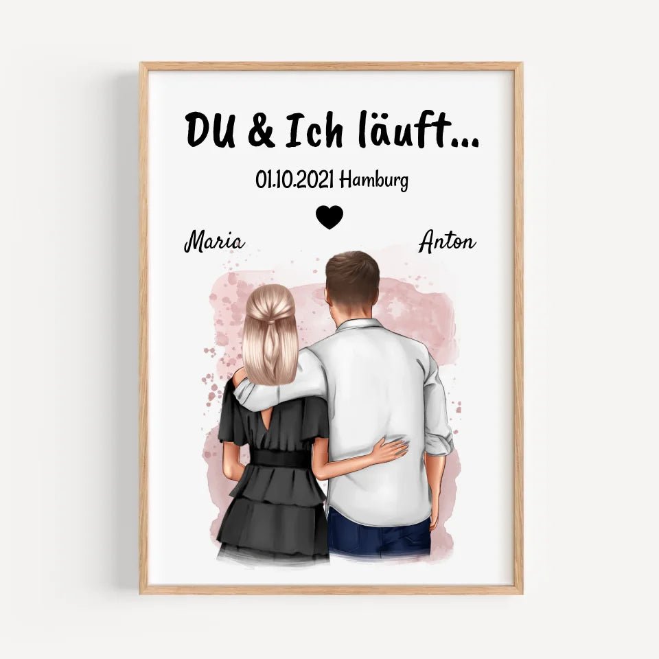 DU ich läuft Poster Jahrestag Geschenk personalisiert - Cantty