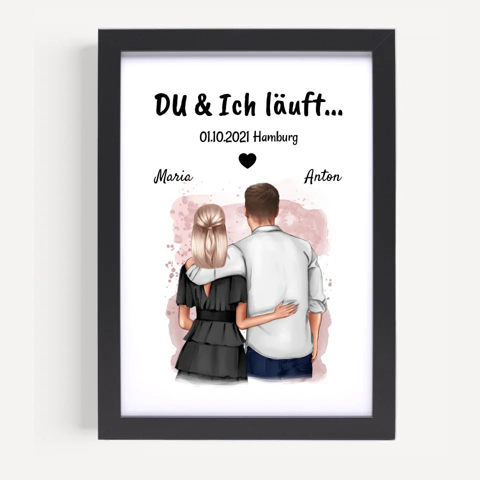 DU ich lÀuft Poster Jahrestag Geschenk personalisiert - Cantty