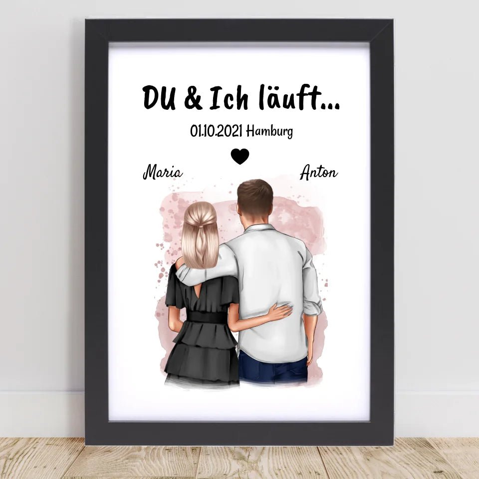 DU ich lÀuft Poster Jahrestag Geschenk personalisiert - Cantty