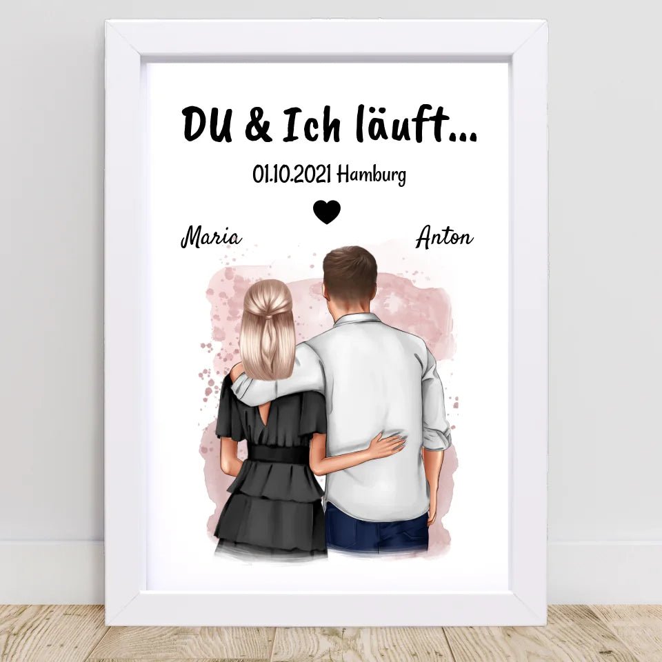 DU ich lÀuft Poster Jahrestag Geschenk personalisiert - Cantty