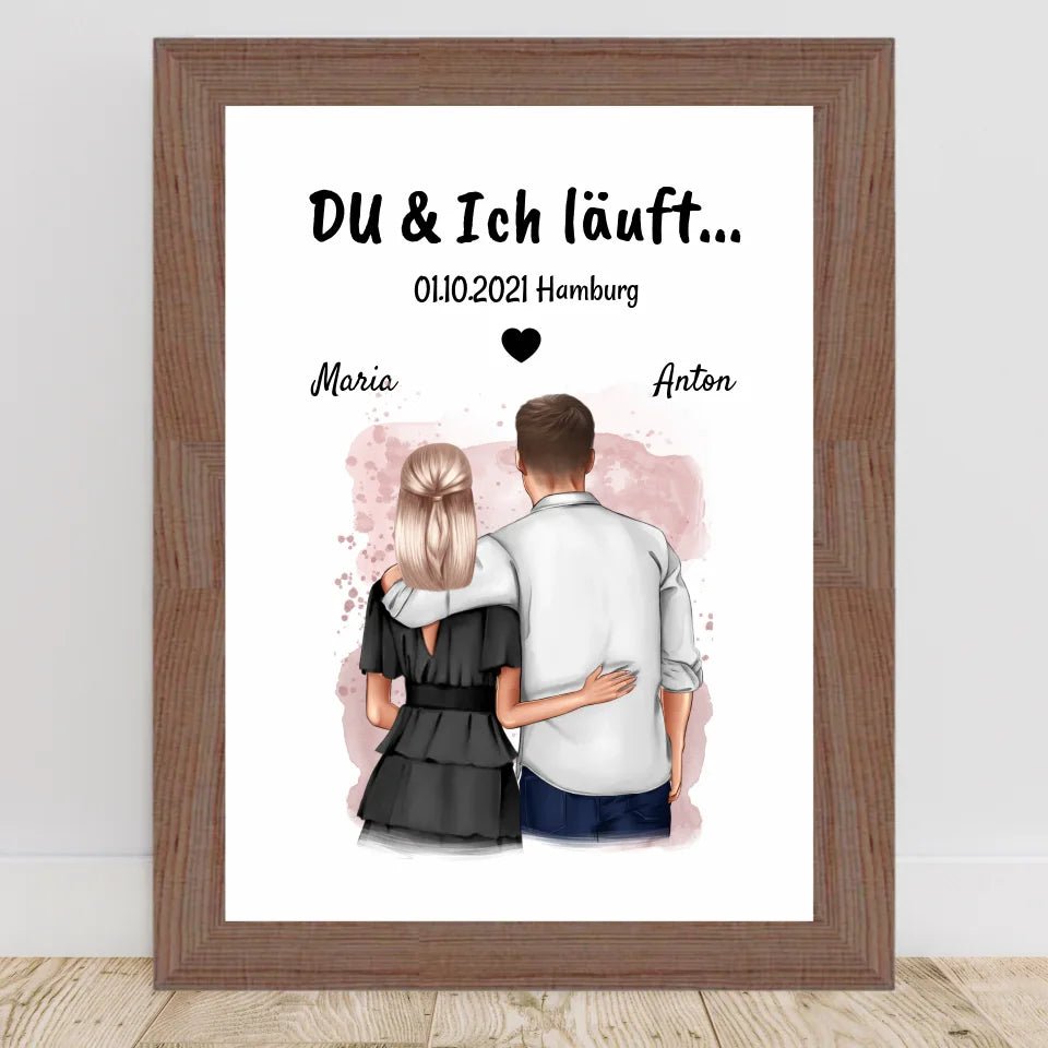 DU ich lÀuft Poster Jahrestag Geschenk personalisiert - Cantty