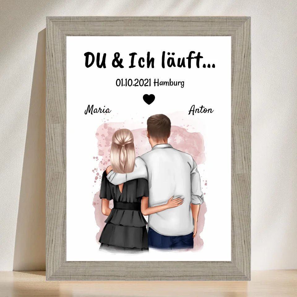 DU ich lÀuft Poster Jahrestag Geschenk personalisiert - Cantty