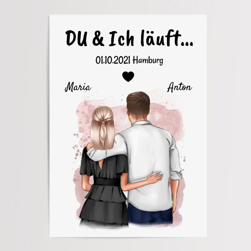 DU ich lÀuft Poster Jahrestag Geschenk personalisiert - Cantty