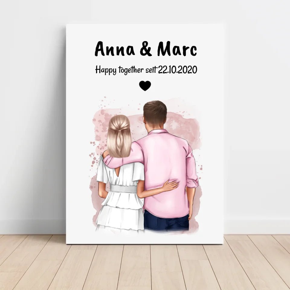 Hochzeitstag Geschenk Paar Poster personalisiert - Cantty