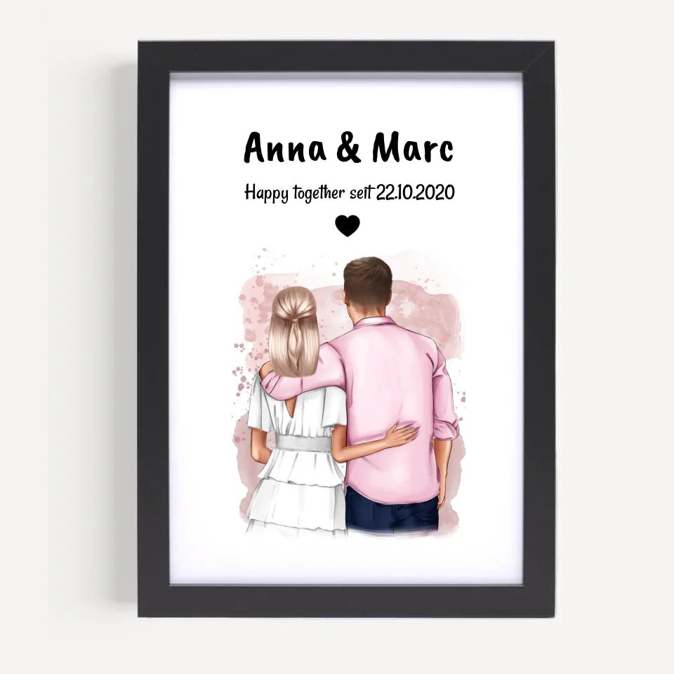 Hochzeitstag Geschenk Paar Poster personalisiert - Cantty