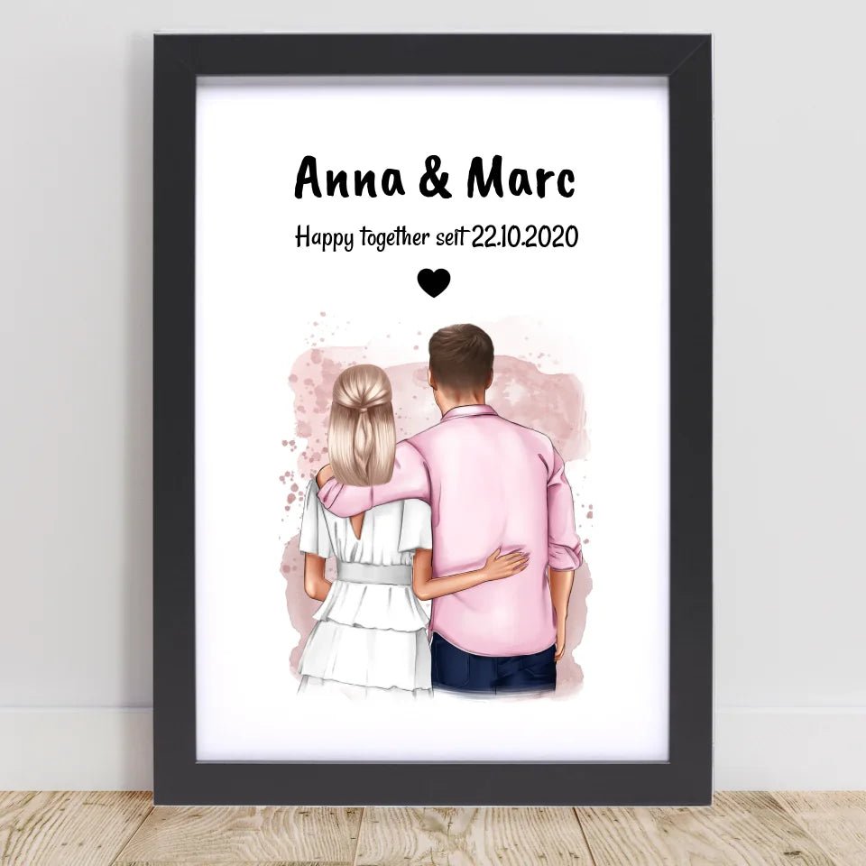 Hochzeitstag Geschenk Paar Poster personalisiert - Cantty