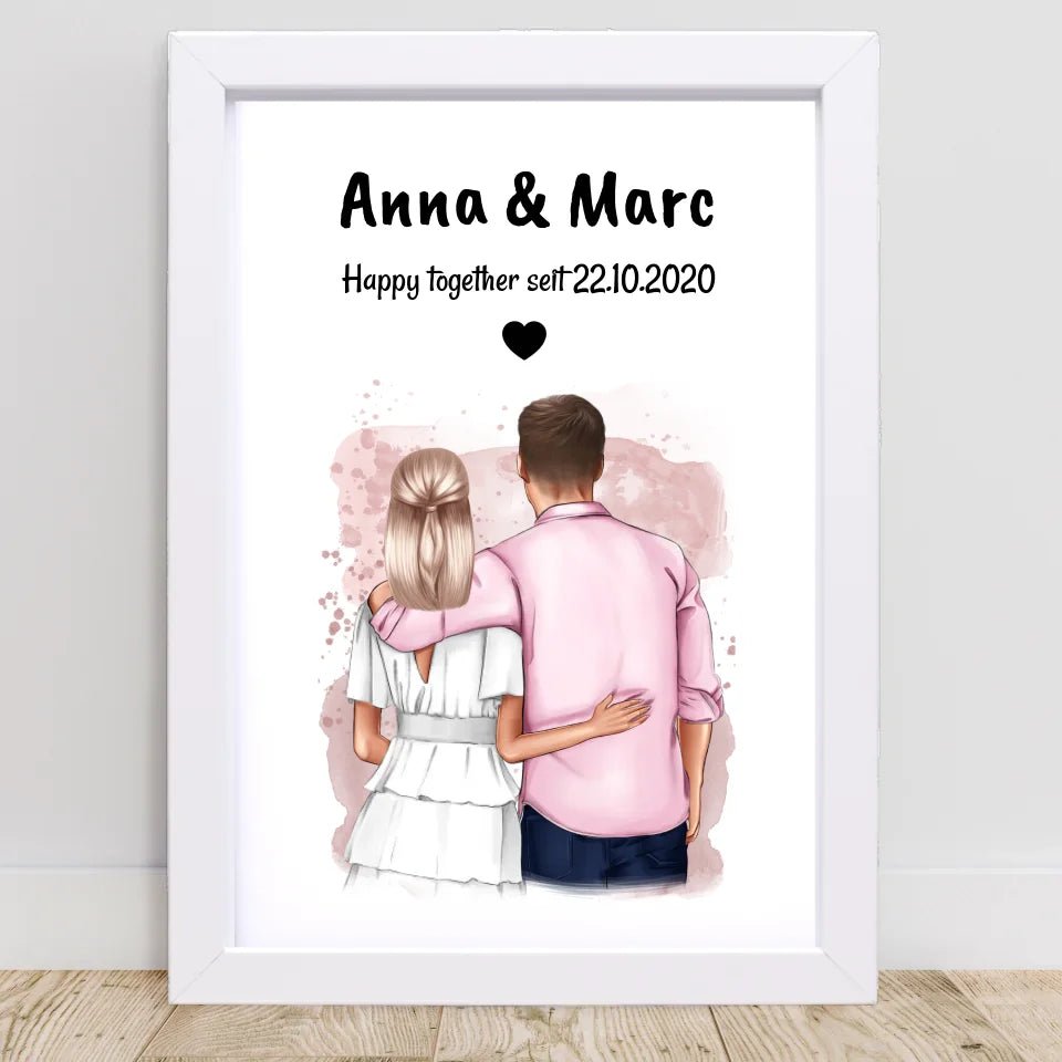 Hochzeitstag Geschenk Paar Poster personalisiert - Cantty