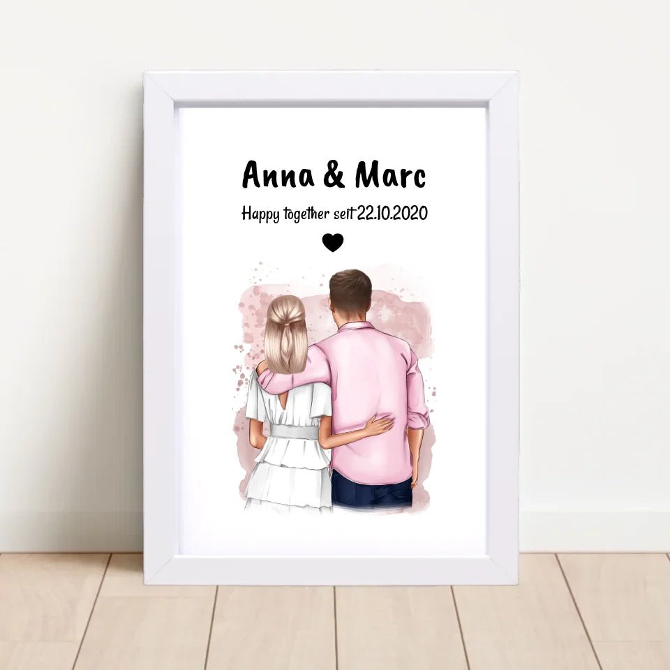Hochzeitstag Geschenk Paar Poster personalisiert - Cantty