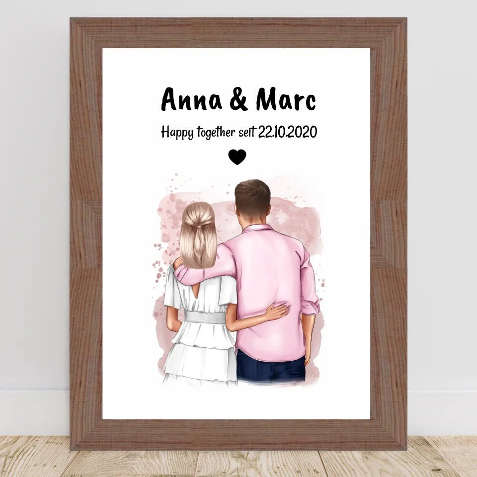 Hochzeitstag Geschenk Paar Poster personalisiert - Cantty