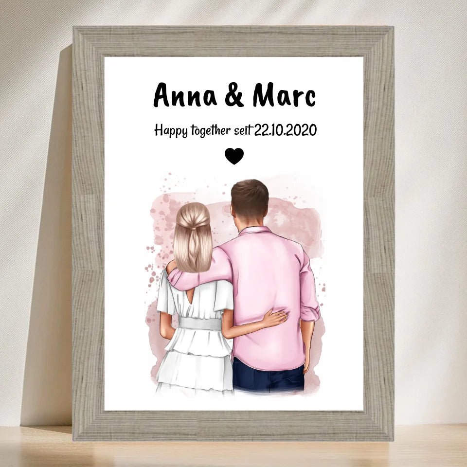 Hochzeitstag Geschenk Paar Poster personalisiert - Cantty