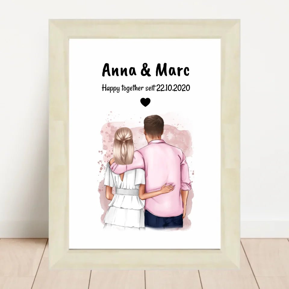 Hochzeitstag Geschenk Paar Poster personalisiert - Cantty