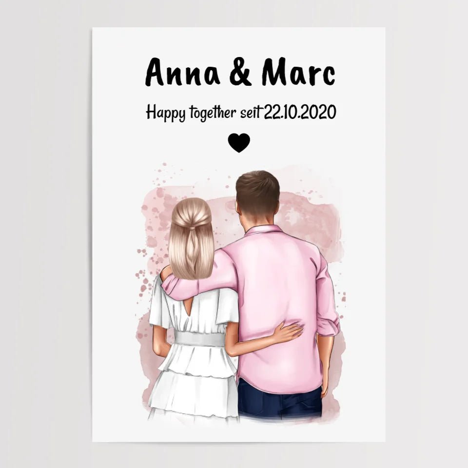 Hochzeitstag Geschenk Paar Poster personalisiert - Cantty