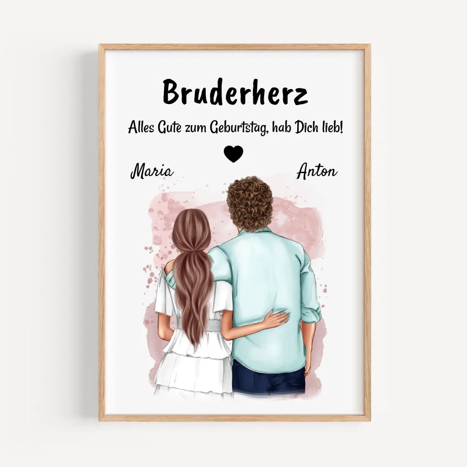 Bruder Geburtstag Geschenk Bild von Schwester personalisiert - Cantty