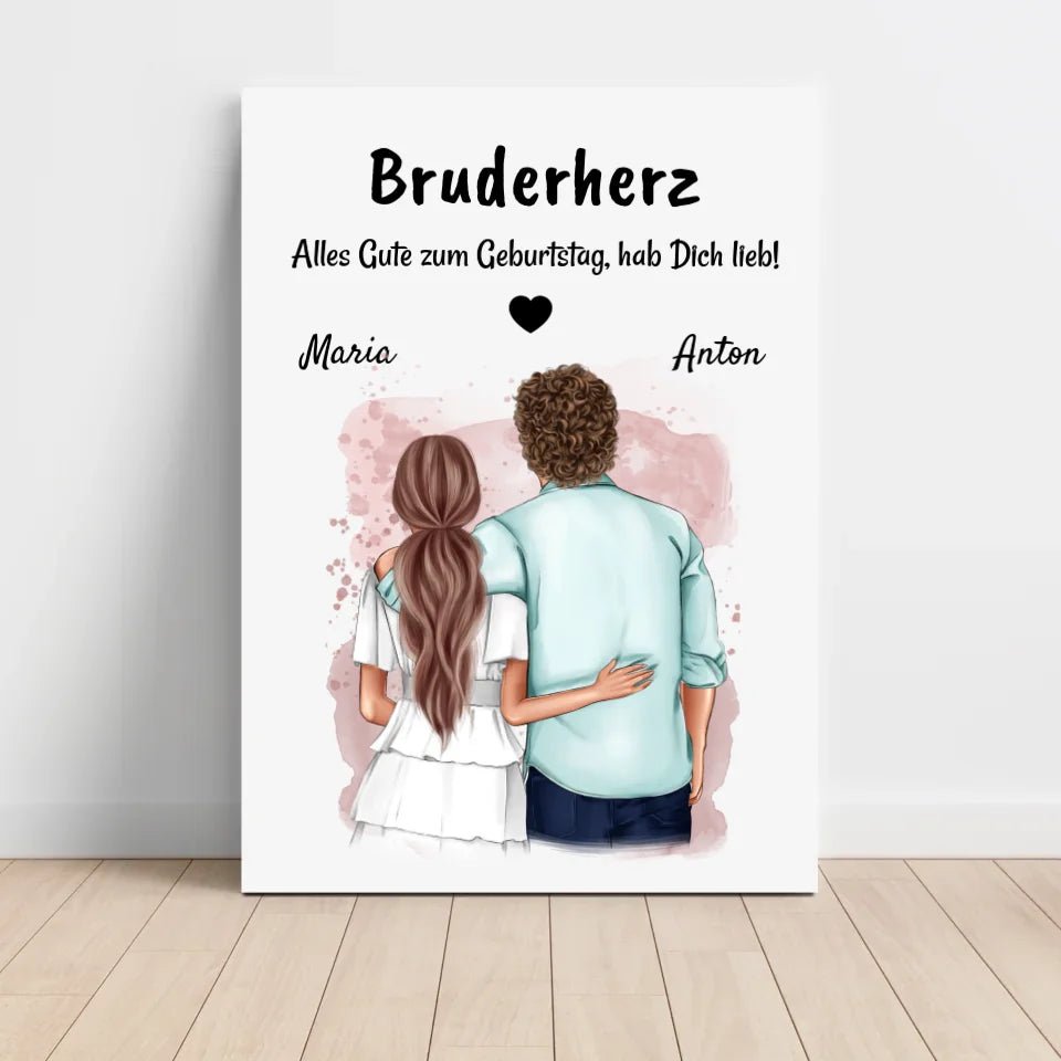 Bruder Geburtstag Geschenk Bild von Schwester personalisiert - Cantty