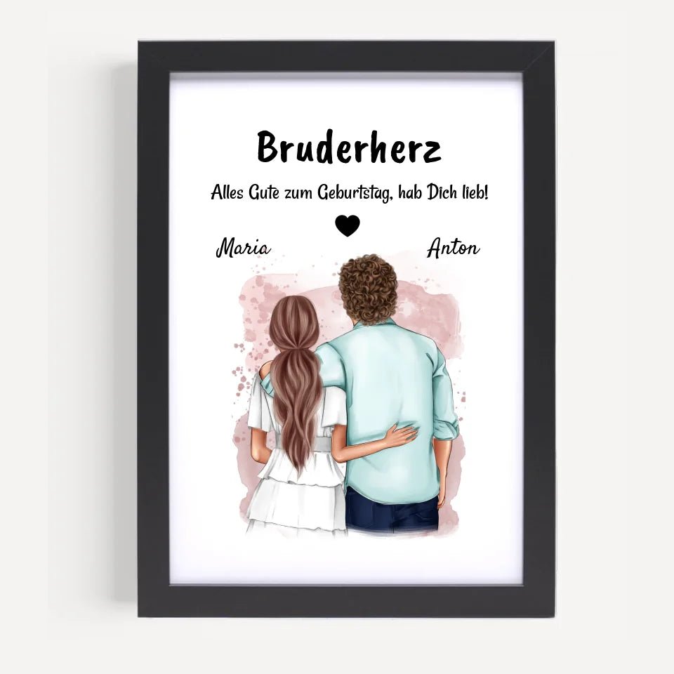 Bruder Geburtstag Geschenk Bild von Schwester personalisiert - Cantty