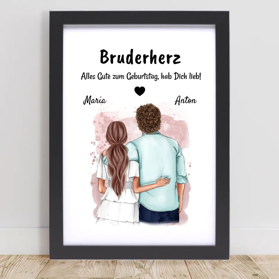 Bruder Geburtstag Geschenk Bild von Schwester personalisiert - Cantty